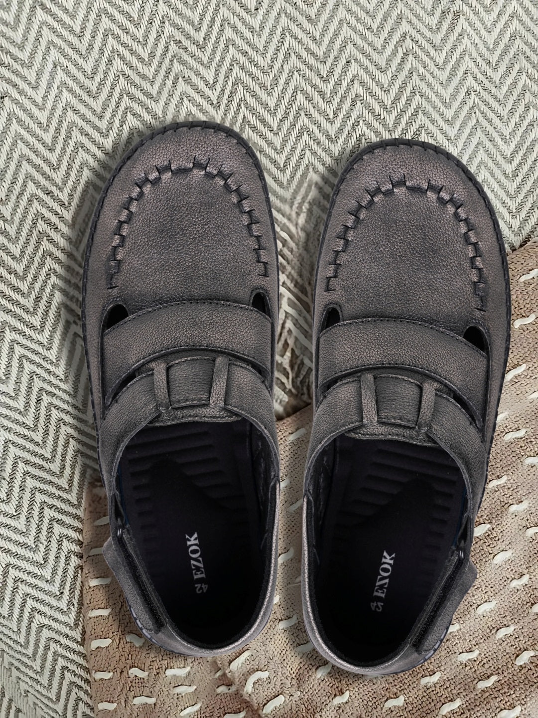 Ezok Men's Genuine Leather Sandals with Back Closure Adjustable, Comfortable & Durable Footwear for Summer